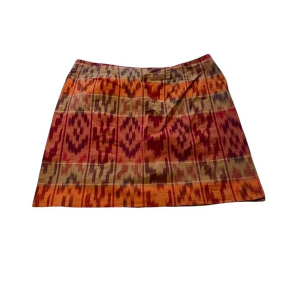 Lauren Ralph Lauren True Wrap Skirt Above Knee Geo Motif Ruffle Ikat Fall NEW 22 - Picture 4 of 11